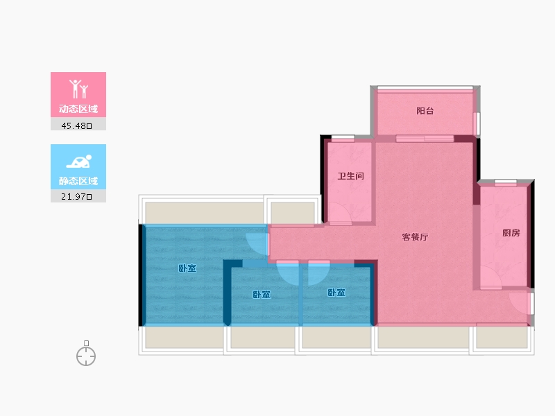 广东省-深圳市-中海阳光橡树园-59.00-户型库-动静分区