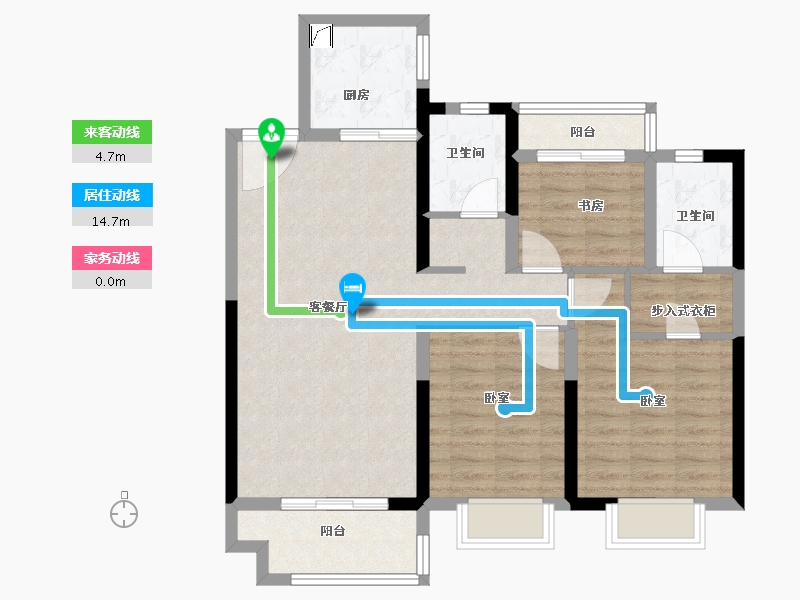 湖南省-岳阳市-中梁·首府-86.99-户型库-动静线