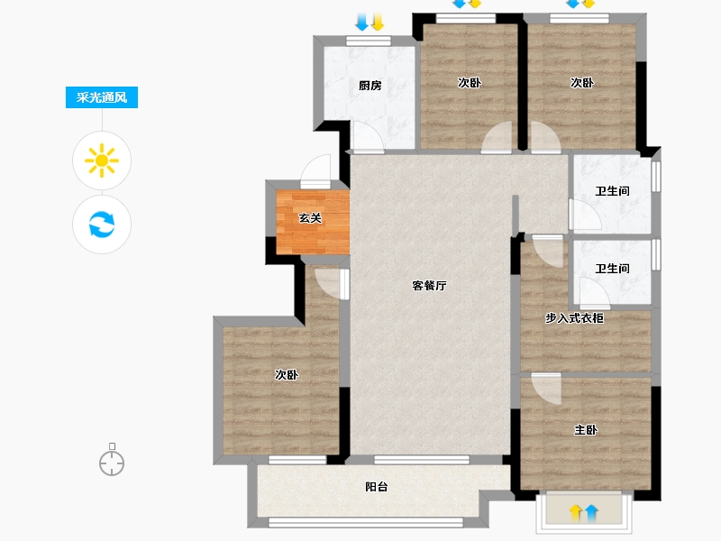 福建省-福州市-望海潮-102.00-户型库-采光通风