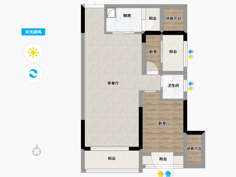 湖南省-郴州市-尚品福城-68.44-户型库-采光通风