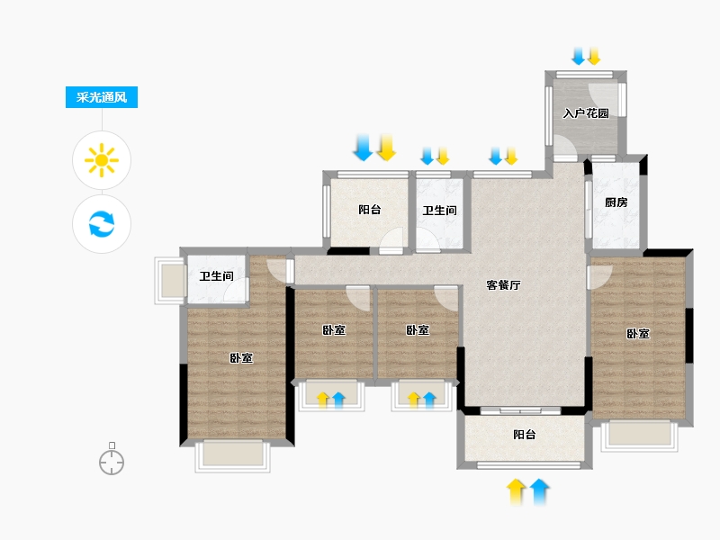 广东省-深圳市-金裕星河丹堤-115.05-户型库-采光通风