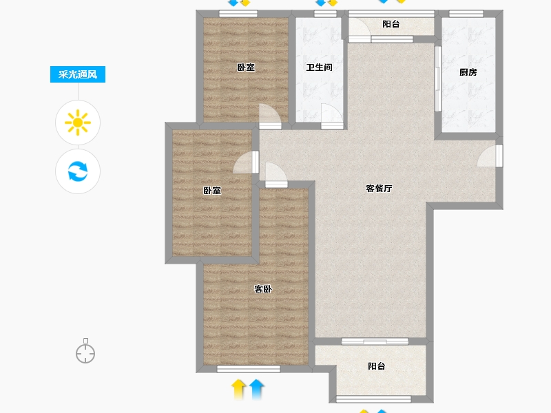 山东省-淄博市-创业齐韵韶苑-112.17-户型库-采光通风