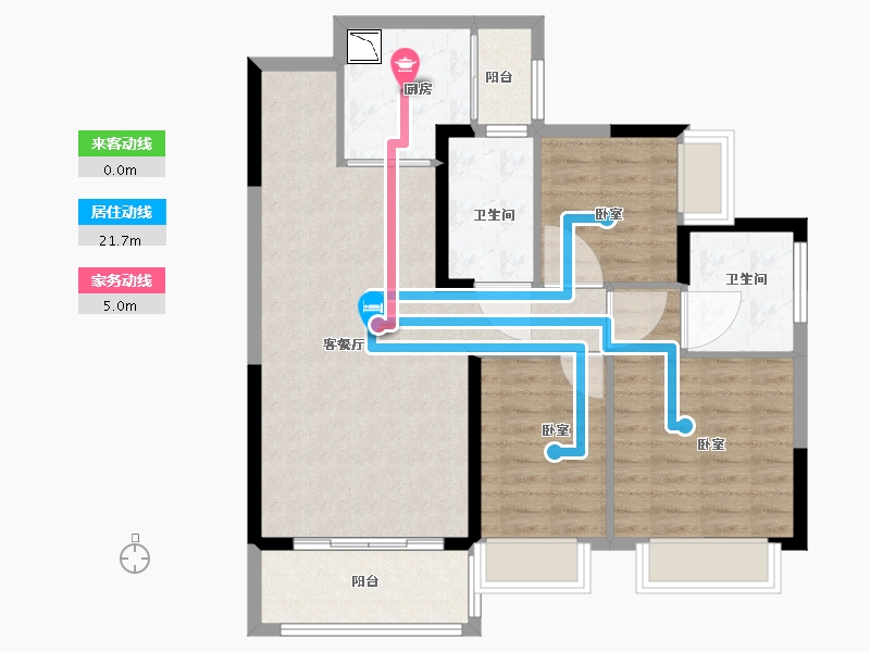 广东省-广州市-恒大珺庭-86.00-户型库-动静线