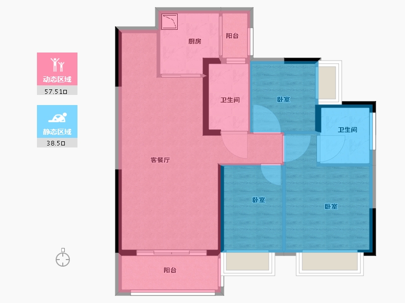 广东省-广州市-恒大珺庭-86.00-户型库-动静分区