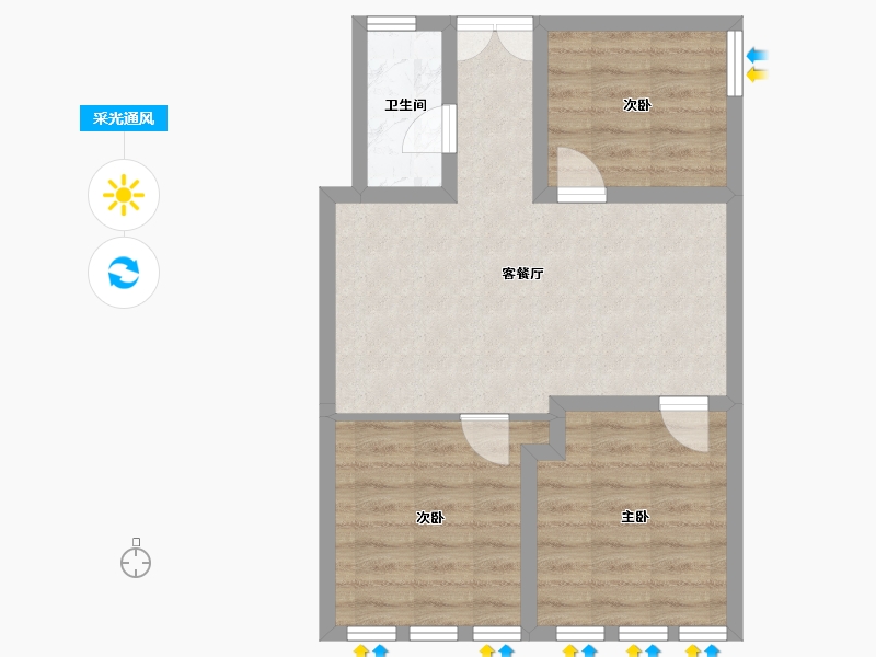 广东省-深圳市-中电迪富大厦-57.18-户型库-采光通风