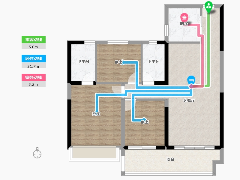 广东省-广州市-华耀碧桂园·十里江湾-87.77-户型库-动静线