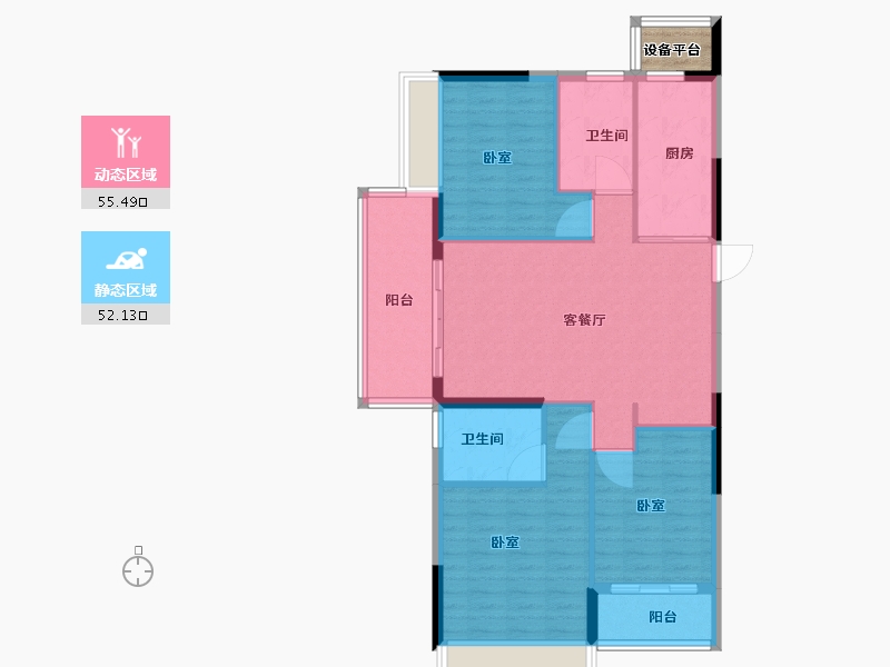 浙江省-嘉兴市-恒大滨海御府-100.00-户型库-动静分区