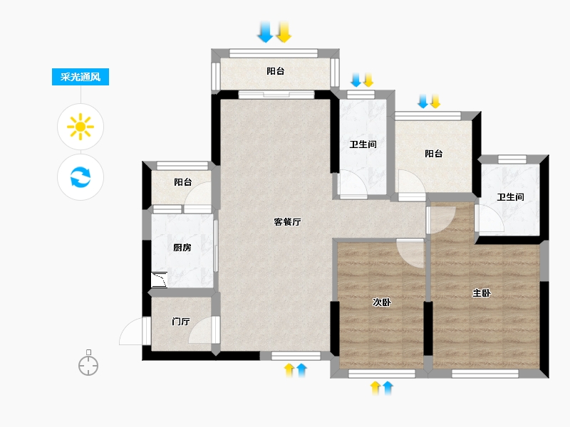 广东省-深圳市-花语馨-73.28-户型库-采光通风