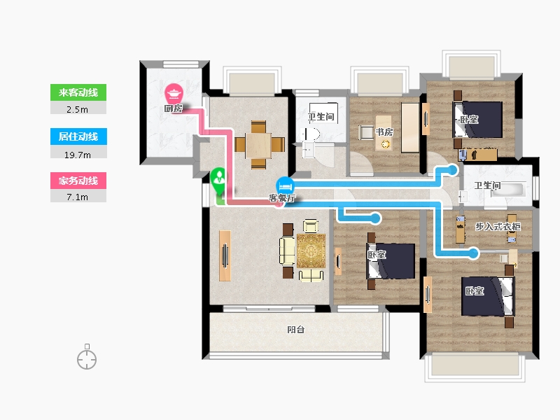 福建省-福州市-东方学仕府-108.00-户型库-动静线