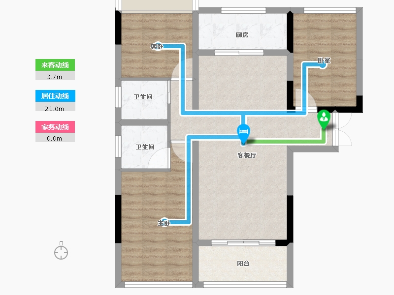 湖南省-怀化市-宏晟·公园府-84.09-户型库-动静线