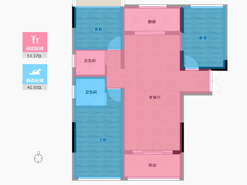 湖南省-怀化市-宏晟·公园府-84.09-户型库-动静分区