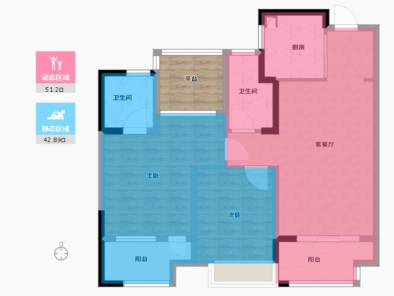 浙江省-杭州市-越秀景瑞悦见山-89.01-户型库-动静分区