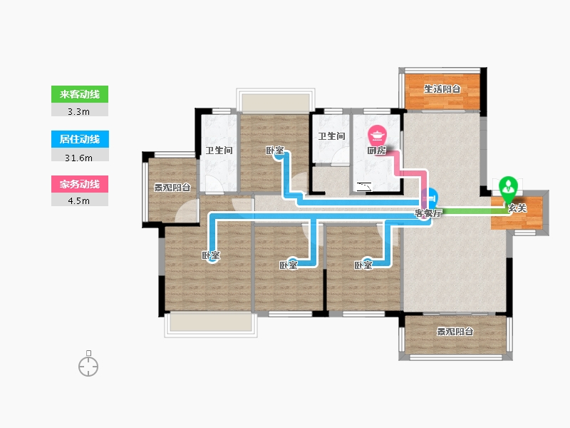 湖南省-怀化市-中伟·国际公馆-122.20-户型库-动静线