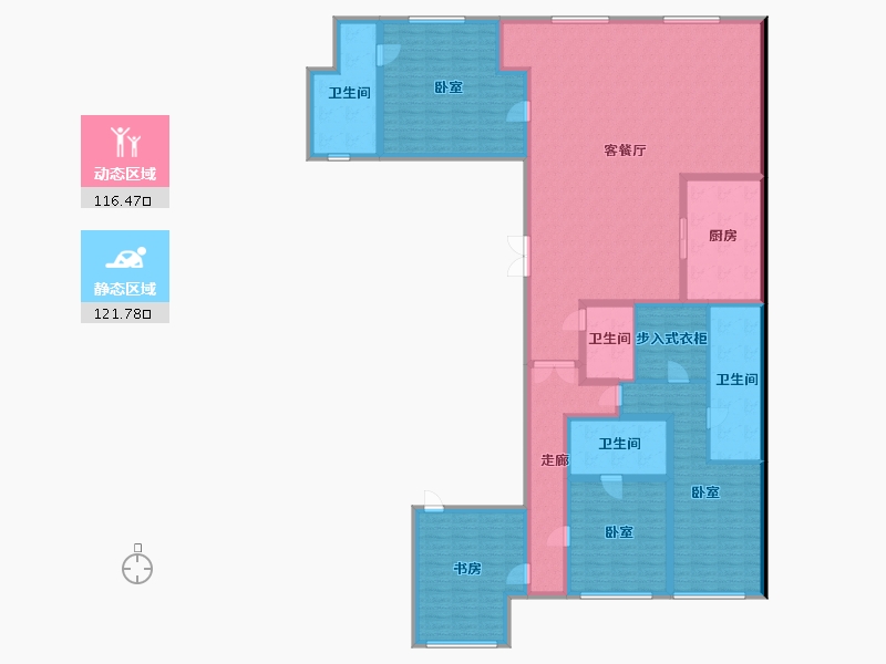 辽宁省-大连市-大连恒大时代峯汇-216.01-户型库-动静分区