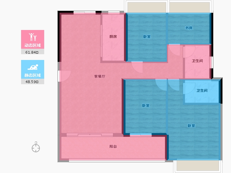 湖南省-郴州市-奥园华府-100.52-户型库-动静分区