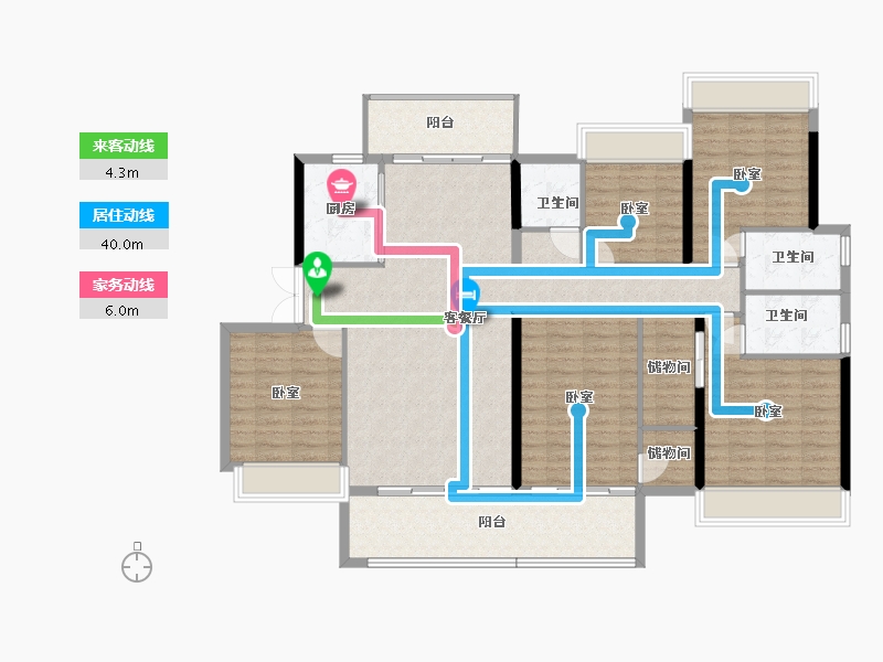 湖南省-郴州市-奥园华府-147.39-户型库-动静线