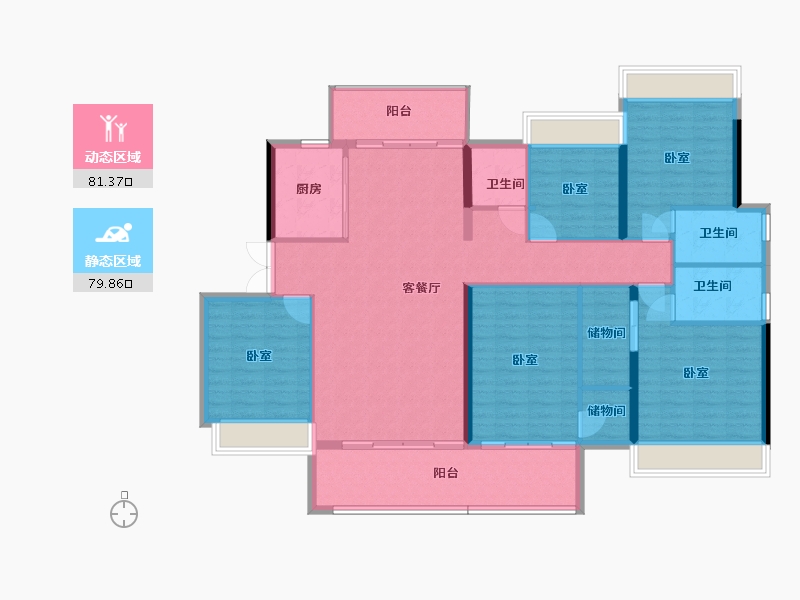 湖南省-郴州市-奥园华府-147.39-户型库-动静分区