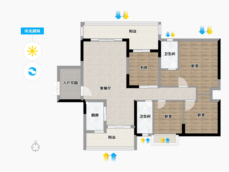 广东省-广州市-科城山庄·峻森园-116.00-户型库-采光通风