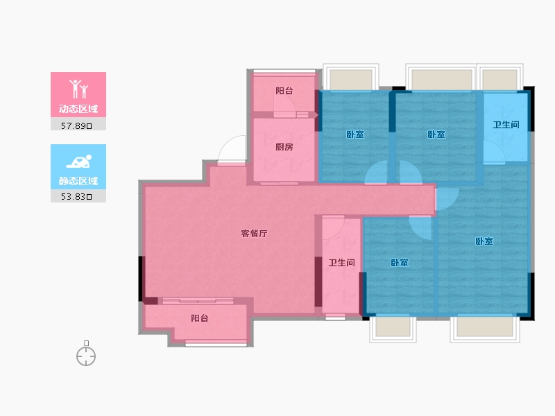 广东省-广州市-雅居乐万科热橙-100.00-户型库-动静分区