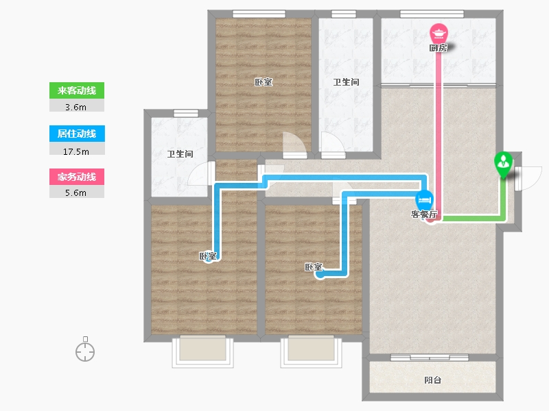 山东省-淄博市-创业齐韵韶苑-110.58-户型库-动静线