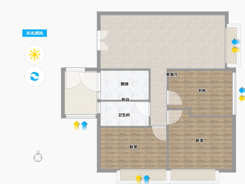 广东省-广州市-盈港国际-111.40-户型库-采光通风