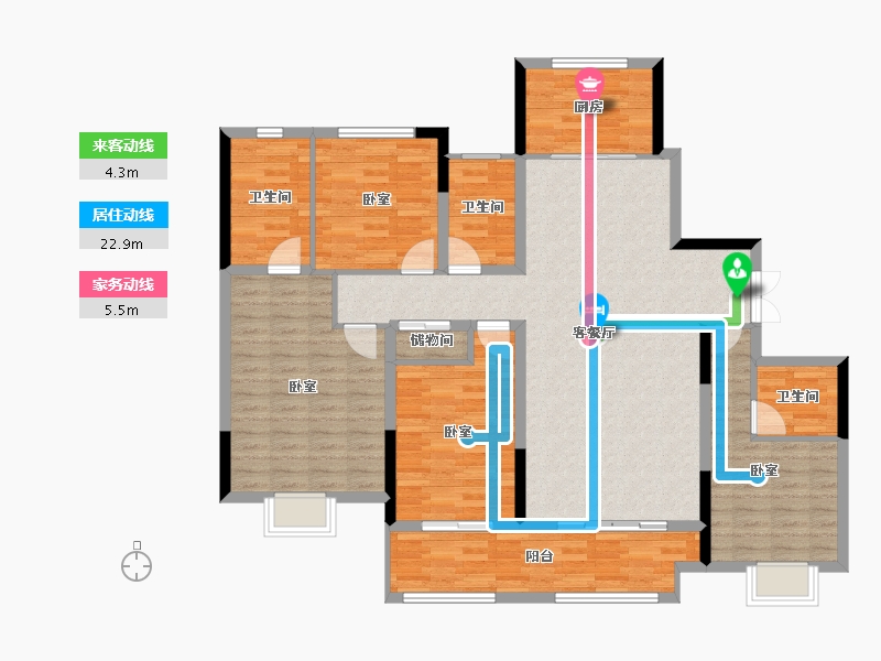 河南省-开封市-通许建业壹号城邦-133.99-户型库-动静线