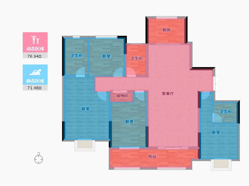 河南省-开封市-通许建业壹号城邦-133.99-户型库-动静分区