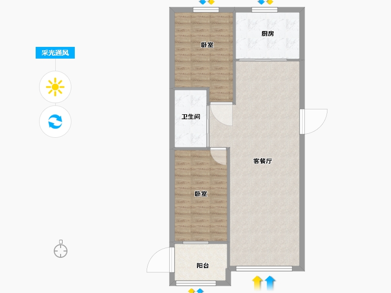 辽宁省-辽阳市-辽阳泛美华庭-79.35-户型库-采光通风