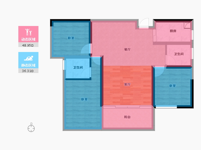 湖南省-衡阳市-泰宇·盛世名都-75.56-户型库-动静分区