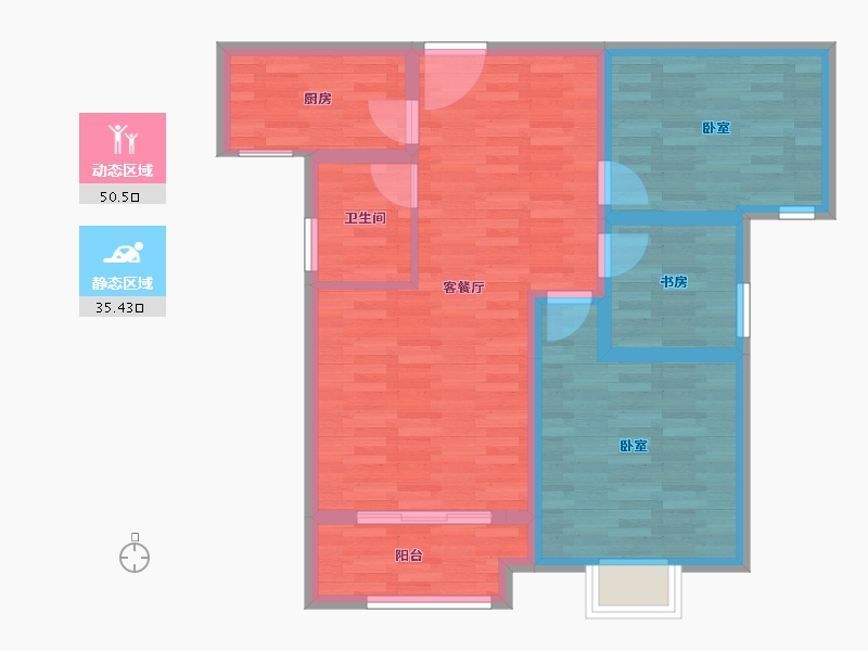 河南省-开封市-锦官城-76.56-户型库-动静分区