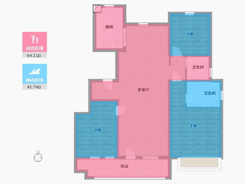 山东省-潍坊市-中梁龙玺台-96.00-户型库-动静分区