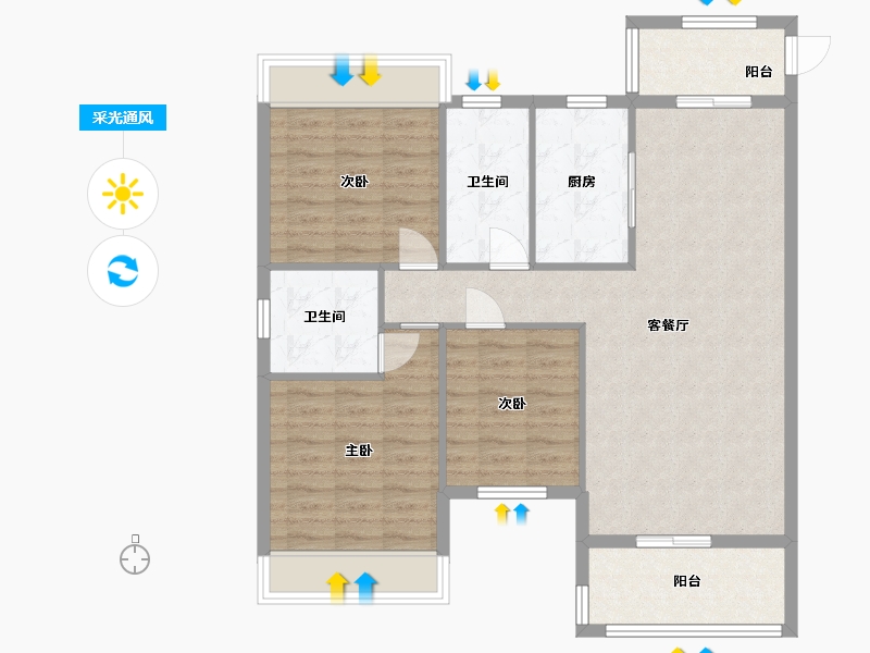 湖南省-常德市-江南学府-94.80-户型库-采光通风