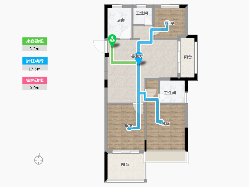 浙江省-嘉兴市-紫金公园府-74.00-户型库-动静线