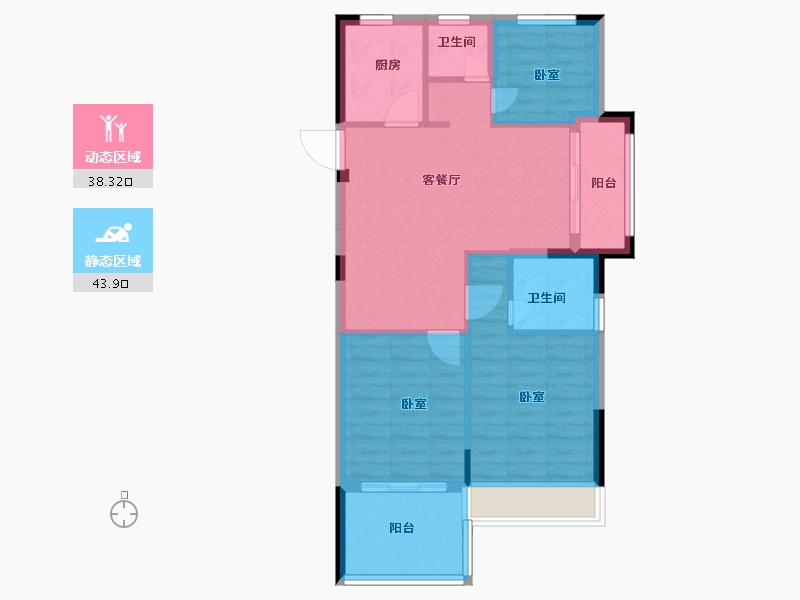 浙江省-嘉兴市-紫金公园府-74.00-户型库-动静分区