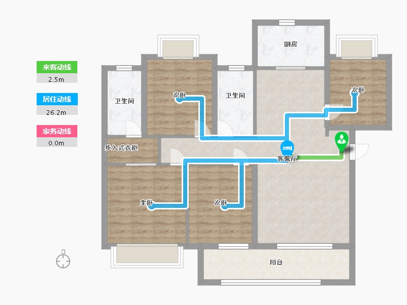 湖南省-长沙市-东原麓印长江-100.00-户型库-动静线