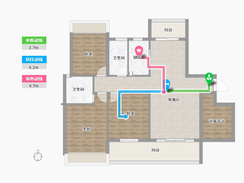 湖南省-怀化市-芷江融福苑-107.12-户型库-动静线