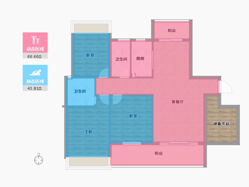 湖南省-怀化市-芷江融福苑-107.12-户型库-动静分区