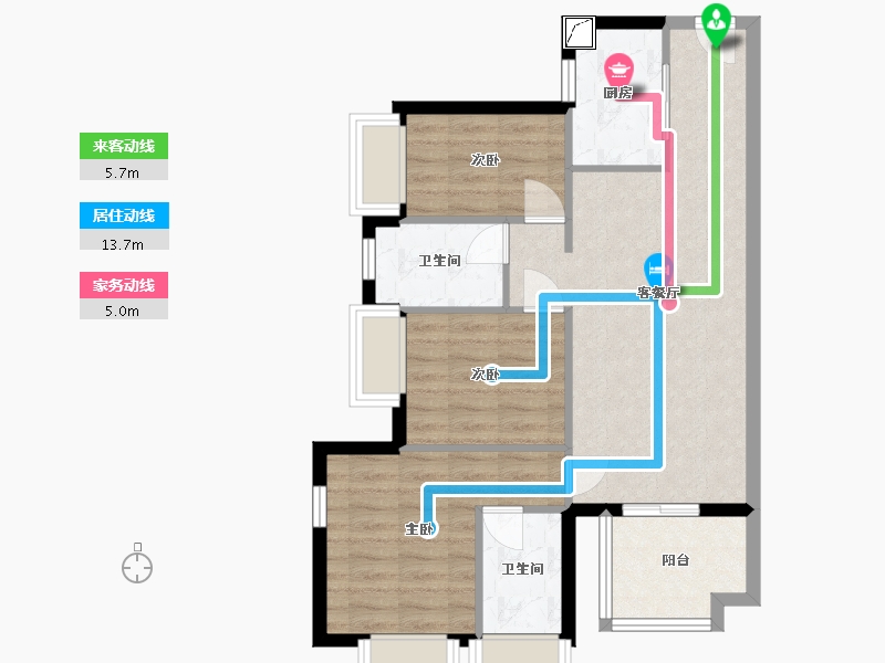 广东省-东莞市-万科中天城市花园二期-73.26-户型库-动静线