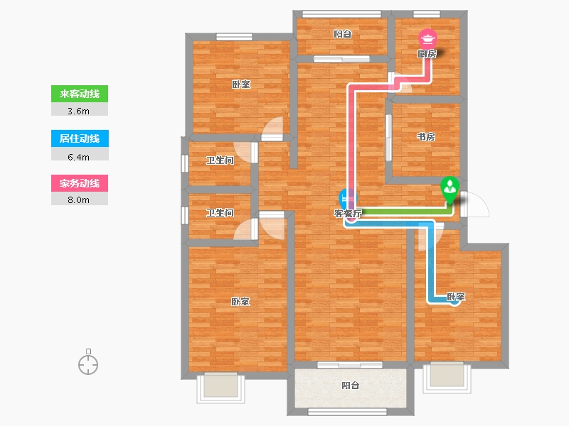 河南省-开封市-美居·红枫御景-110.00-户型库-动静线