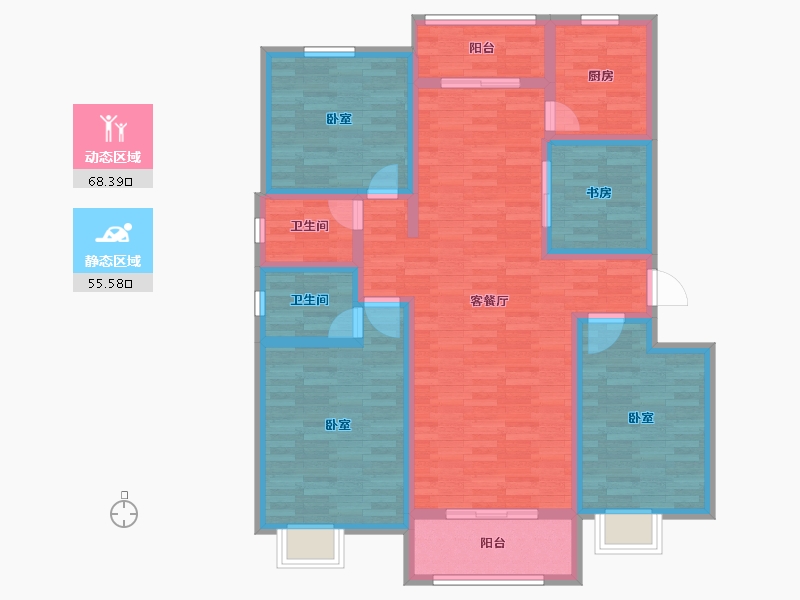 河南省-开封市-美居·红枫御景-110.00-户型库-动静分区