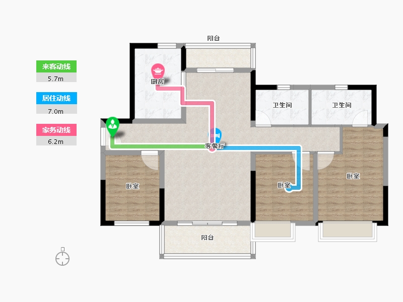 广东省-广州市-融创书院豪庭-110.99-户型库-动静线