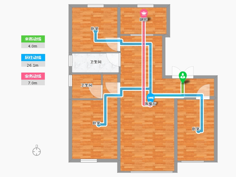 辽宁省-大连市-碧桂园·桃源-111.00-户型库-动静线