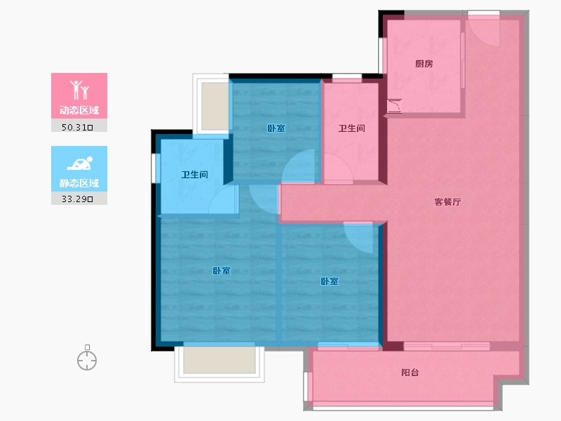 广东省-广州市-融创书院豪庭-74.88-户型库-动静分区