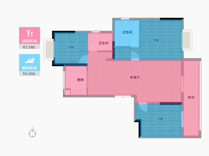 江苏省-南通市-金茂国际-100.00-户型库-动静分区