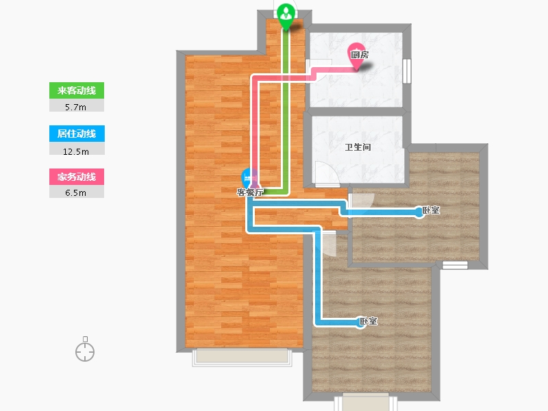 辽宁省-大连市-大连融创壹号院-70.00-户型库-动静线