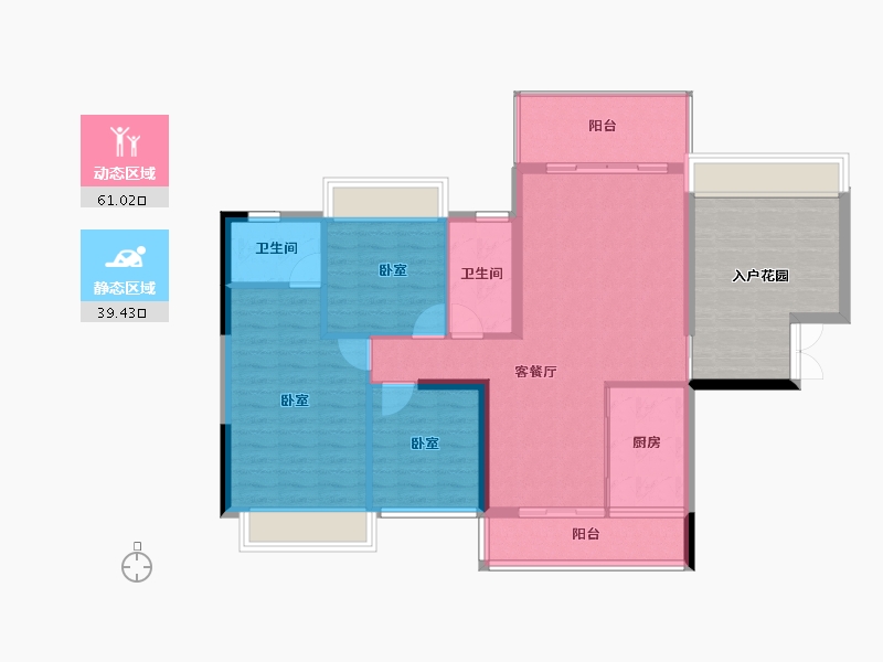 湖南省-郴州市-林邑翰庭-105.43-户型库-动静分区