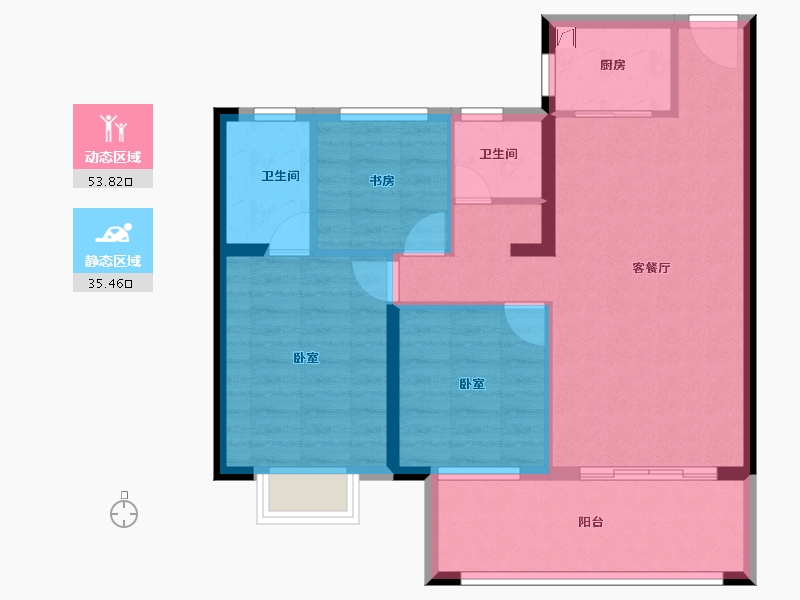 福建省-福州市-禹洲剑桥学苑-80.00-户型库-动静分区