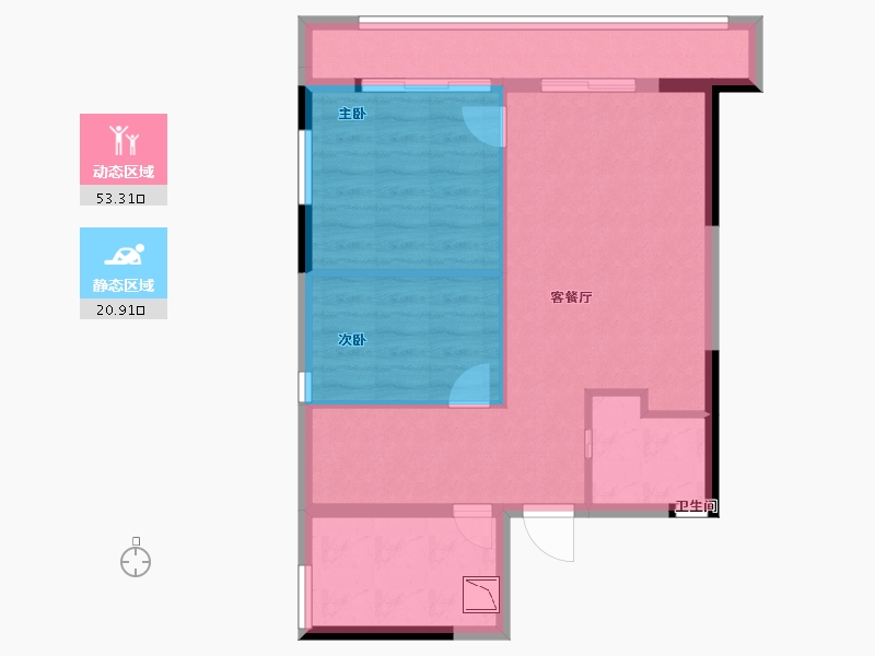 广东省-深圳市-中洲湾住宅-65.99-户型库-动静分区