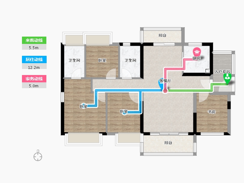 广东省-广州市-融创书院豪庭-93.15-户型库-动静线