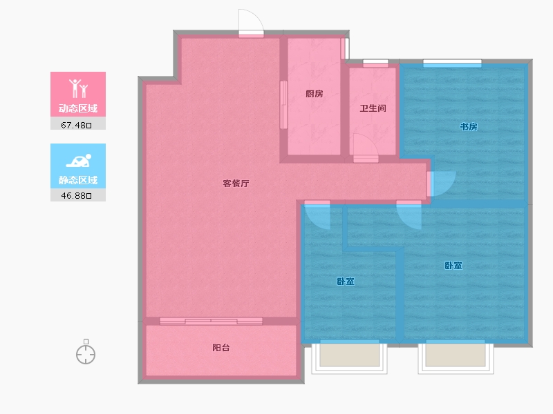 山东省-淄博市-创业齐韵韶苑-102.59-户型库-动静分区